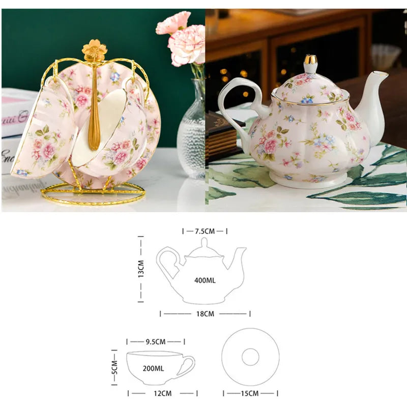 Jogo 07pcs Estilo Inglês - em porcelana