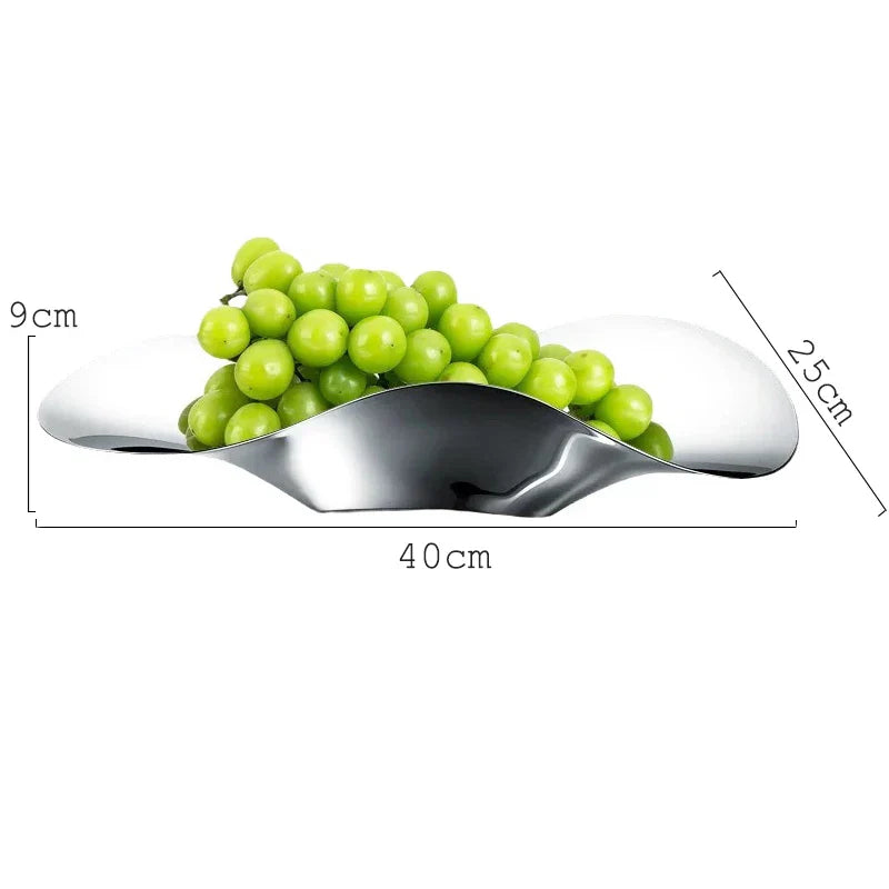 Fruteira em metal polido - 40cmx25cm