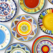 Pratos em cerâmica pintada a mão Dolce - 21.5cm(diâmetro)
