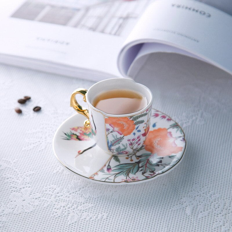 Xícara + Pires cafezinho Luxo Verona - em porcelana