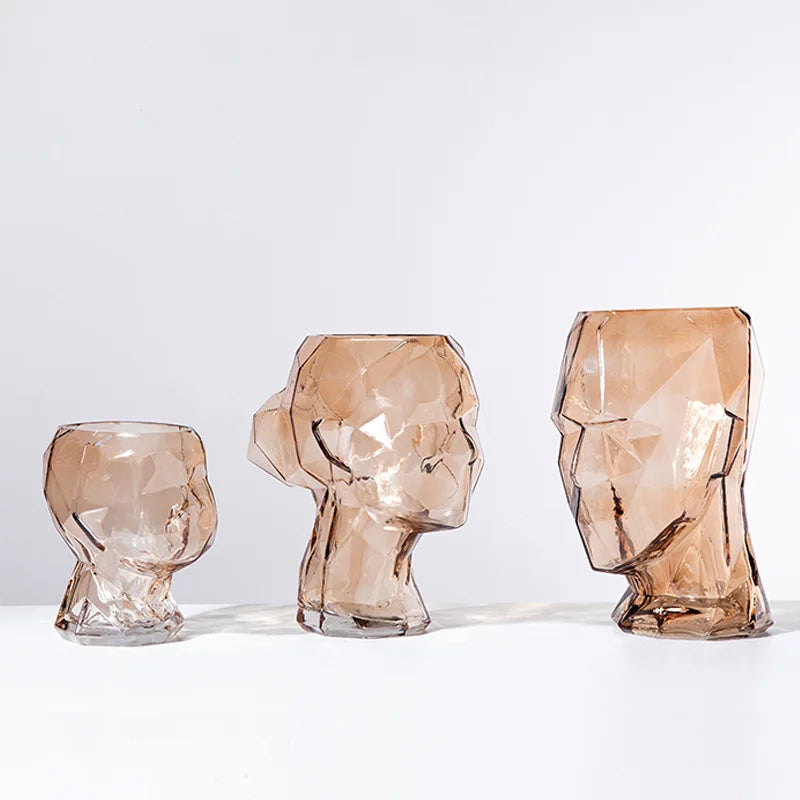 Vasos em vidro esculpido Human - 03 Modelos