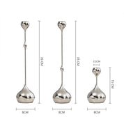 Jogo 3pcs castiçais Gota - em metal