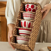 Jogo 5pcs Bowls em porcelana - pintados a mão design italiano