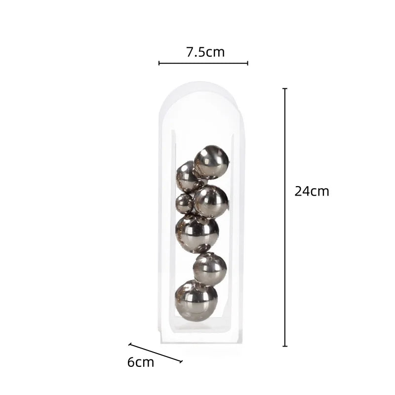 Vaso Acrílico com Bolas - 24cmx7.5cm