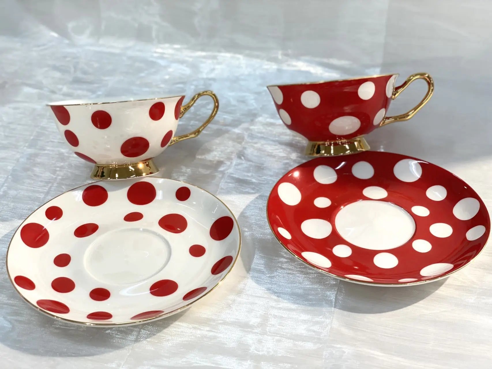Jogo 4pcs Dots Vermelho