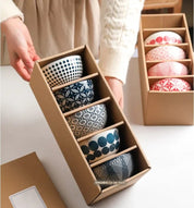 Jogo 5pcs Bowls em porcelana - pintados a mão design italiano