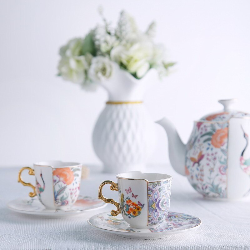 Xícara + Pires cafezinho Luxo Verona - em porcelana