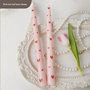 Velas estampadas Corações - Kit 2pcs