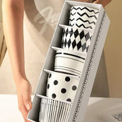 Jogo 5pcs Bowls em porcelana - linha Black and White