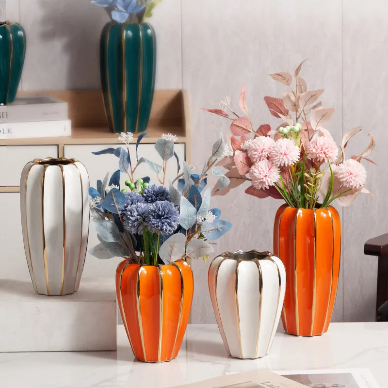 Vasos luxo em cerâmica esmaltada - 03 Cores