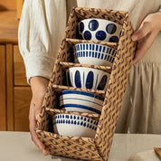 Jogo 5pcs Bowls em porcelana - pintados a mão design italiano