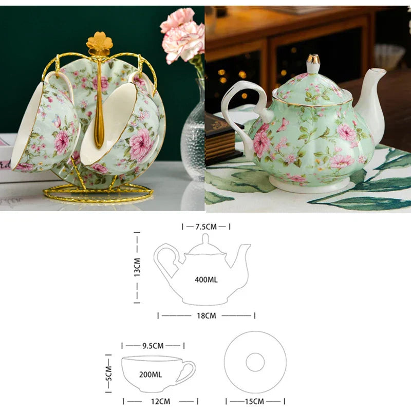 Jogo 07pcs Estilo Inglês - em porcelana