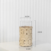Vasos em vidro com revestimento em couro - 02 Tamanhos