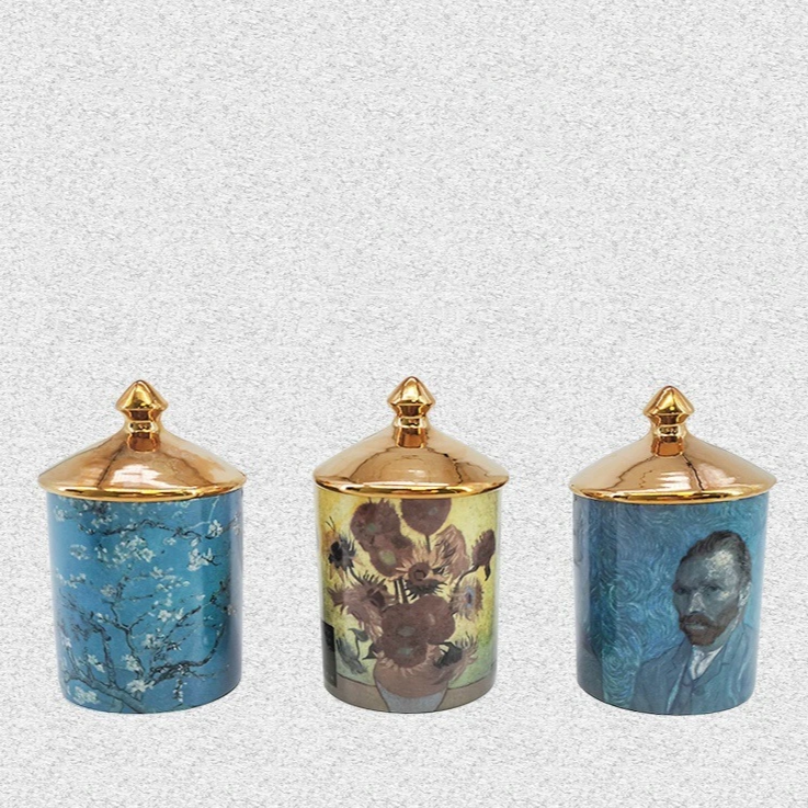 Porta Velas/Objetos Van Gogh - em porcelana