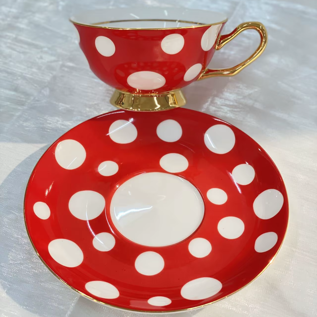 Jogo 4pcs Dots Vermelho