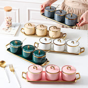 Kit 4pcs Porta Condimentos Deluxe - em porcelana