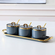 Kit 4pcs Porta Condimentos Deluxe - em porcelana