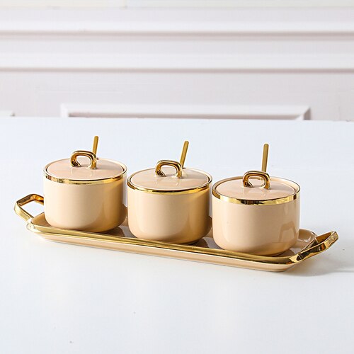 Kit 4pcs Porta Condimentos Deluxe - em porcelana