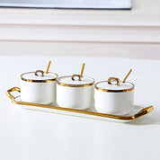 Kit 4pcs Porta Condimentos Deluxe - em porcelana
