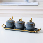 Kit 4pcs Porta Condimentos Deluxe - em porcelana