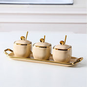 Kit 4pcs Porta Condimentos Deluxe - em porcelana