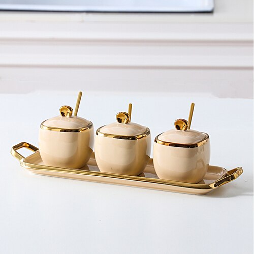 Kit 4pcs Porta Condimentos Deluxe - em porcelana