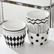 Jogo 5pcs Bowls em porcelana - linha Black and White