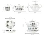 Tea for one em cerâmica - Kit 4pcs